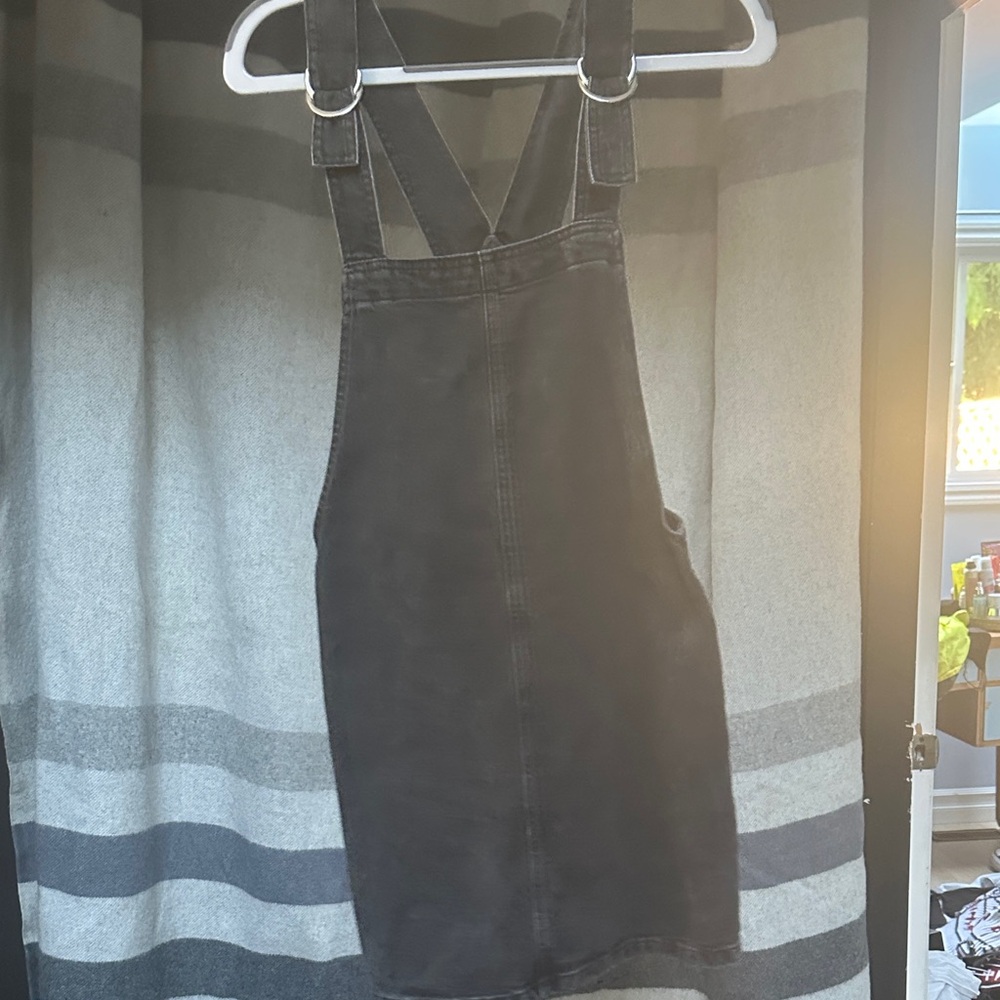 Topshop Black Denim Overalls